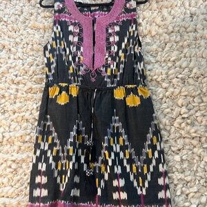 Calypso St. Barth Black and Pink Embroidered Blouse